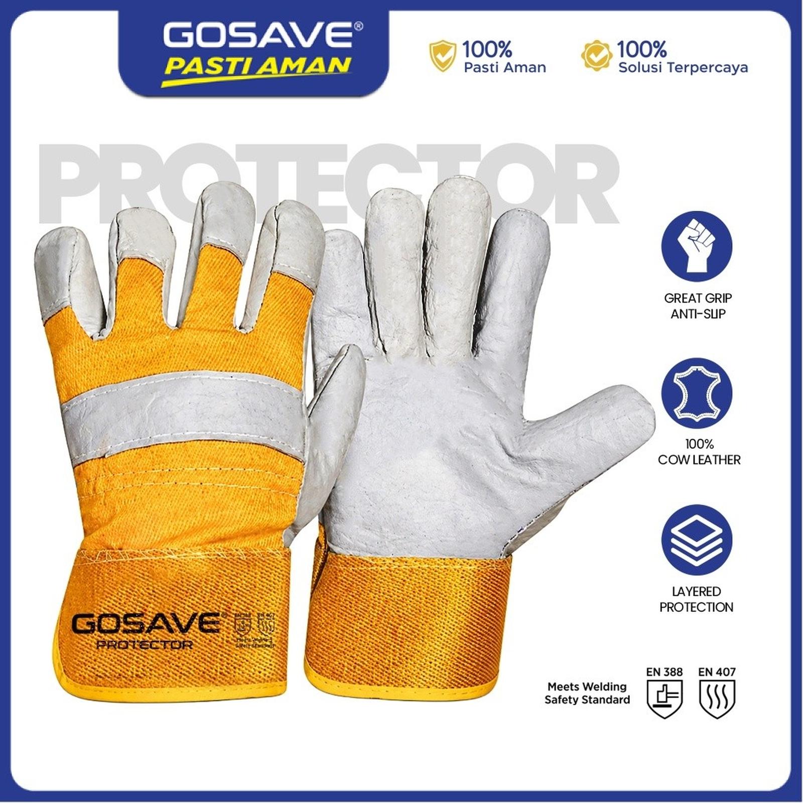 GOSAVE Sarung Tangan Safety Protector Kulit