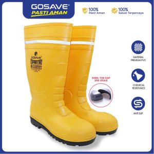 GOSAVE Sepatu Boot Safety Sparta PVC