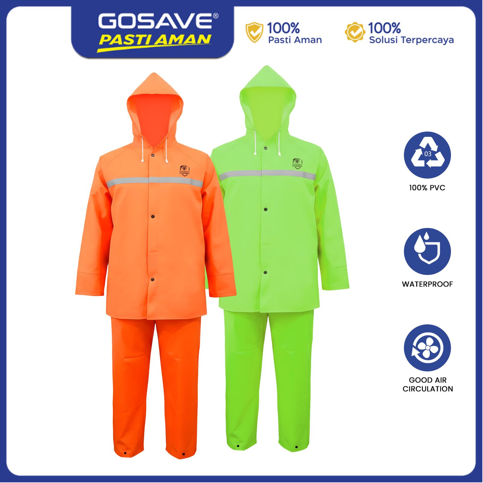 GOSAVE Jas HujanSetelan Jaket Celana PVC
