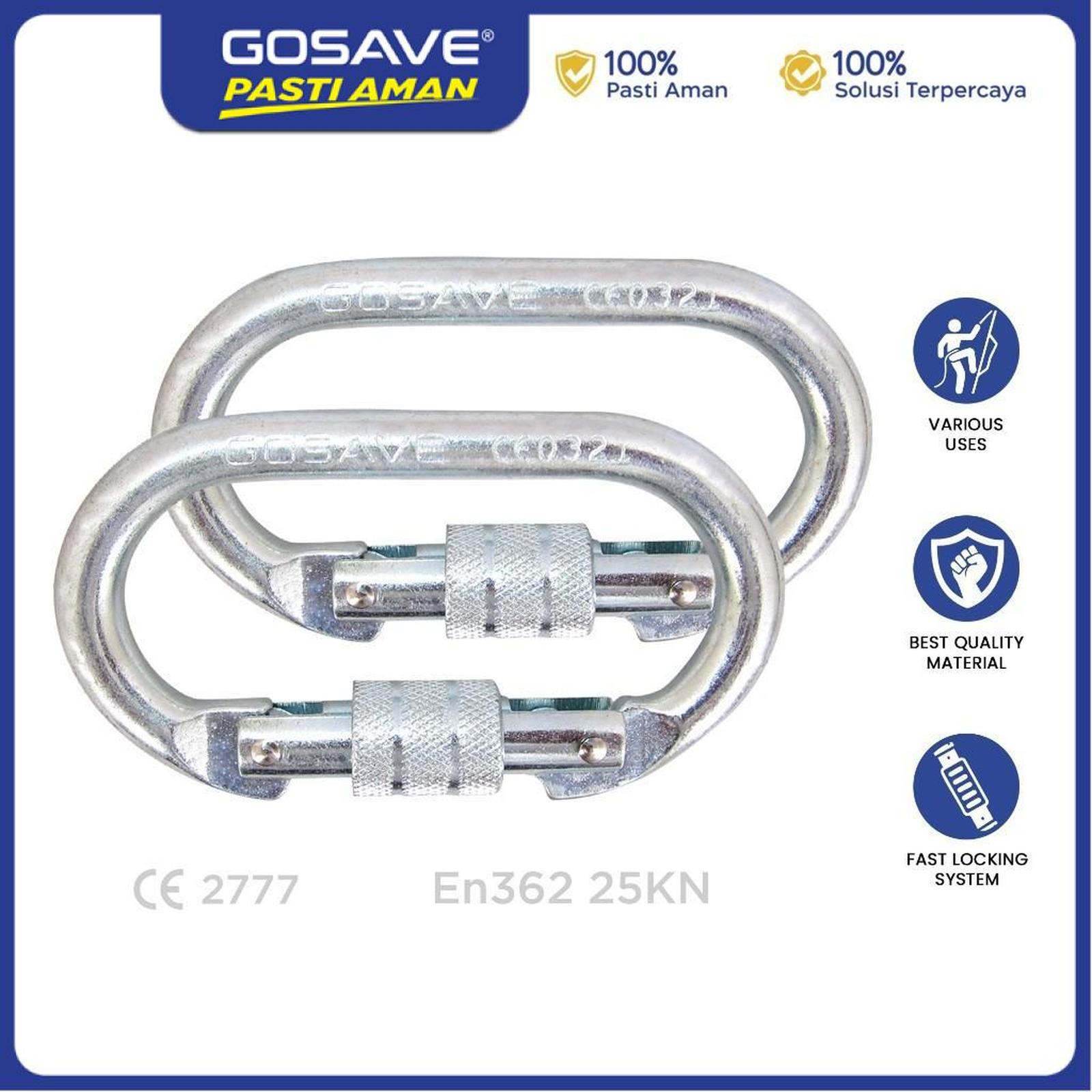 GOSAVE Carabiner Besar Pengait Tali Baja